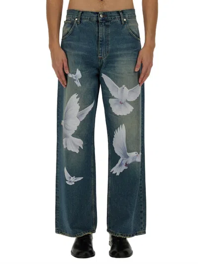 3paradis Freedom Doves Straight-leg Jeans In Blue