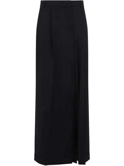 Moschino High-waisted Black Maxi Skirt With Pleated Design In Black