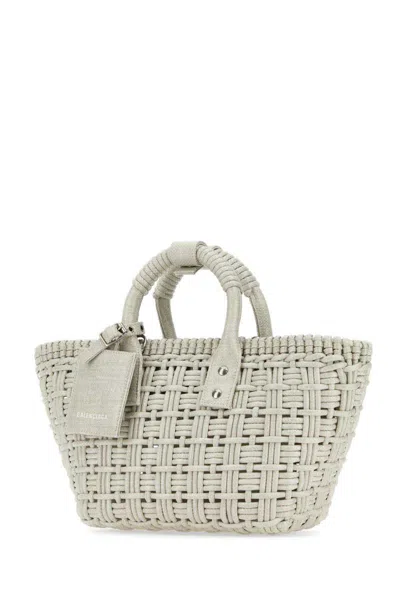 Balenciaga Sand Raffia Bistro Xs Handbag In Beige O Tan
