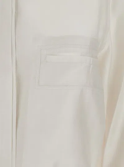 Low Classic White Shirt With Classic Collar And Rear Strap In Tech Fabric Woman In Grey