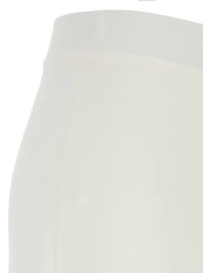 P.a.r.o.s.h White Pants With Knitted Design And Elastic Waist In Viscose Blend Woman In White