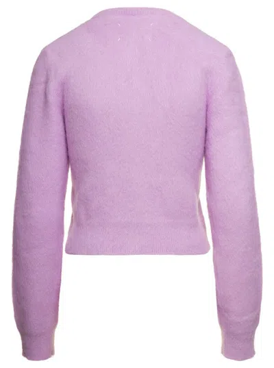 Maison Margiela Lilac Wool Blend Cardigan In Purple