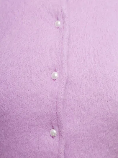 Maison Margiela Lilac Wool Blend Cardigan In Purple