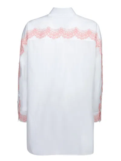 Dolce & Gabbana Lace-trim Cotton Button-down Shirt In White