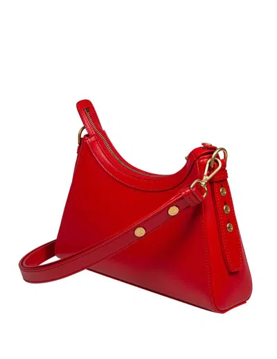 Balmain Hand, Shoulder And Crossbody Leather Bag In Rouge