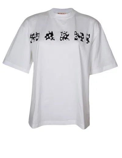 Shop Marni Cotton Jersey T-shirt In White