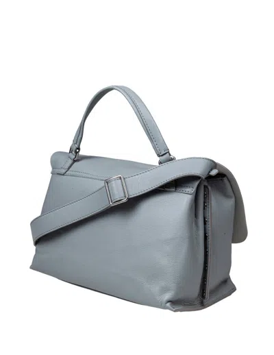 Zanellato Soft Leather Bag That Can Be Carried By Hand Or Over The Shoulder In Blue