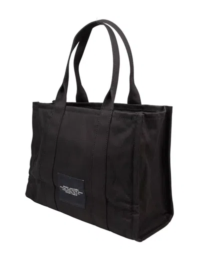 Marc Jacobs Shopper The Large Black Canvas Tote In Black