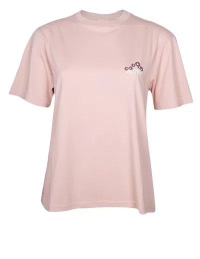 Autry Cotton T-shirt With Logo In Powder