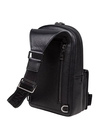 Dolce & Gabbana Deer Leather Shoulder Backpack In Black