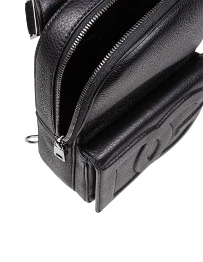 Dolce & Gabbana Deer Leather Shoulder Backpack In Black