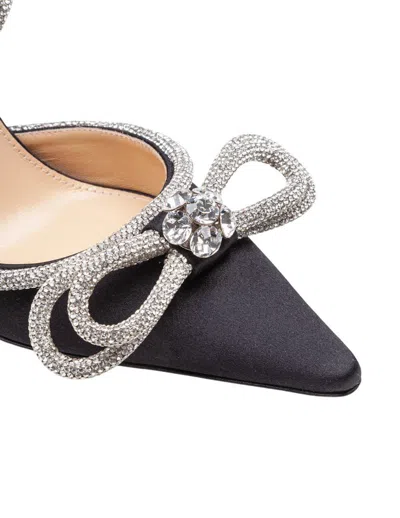 Mach&mach Double Bow 110mm Patent-finish Leather Pumps In Black