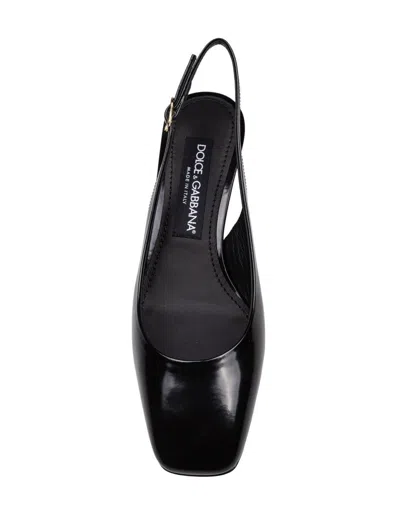 Dolce & Gabbana Black Décolleté With Dg Logo On The Heel In Black