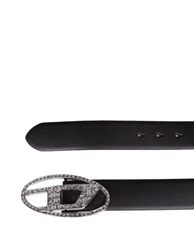 Diesel Belt With Oval D Buckle In Black