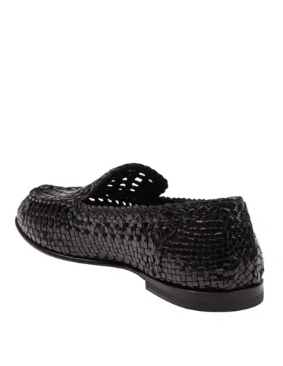 Dolce & Gabbana Slipper From The Dg Evening Line In Shiny Goatskin Woven In Black