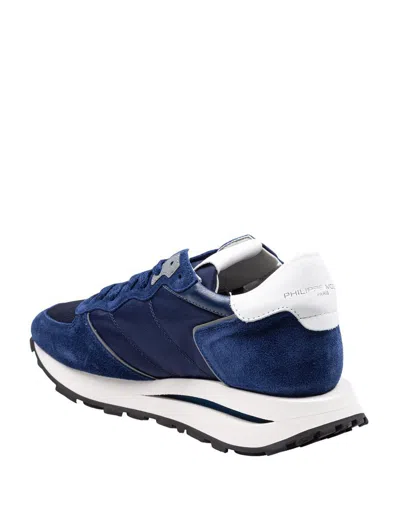 Philippe Model Tropez Sneakers In Technical Fabric And Suede Color Blue In Blue