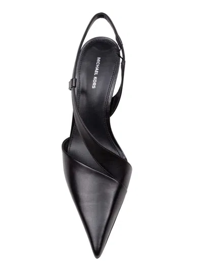 Michael Kors Black Slingback Shoes With Pointed Toe In Black