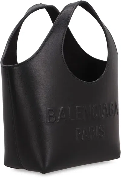 Shop Balenciaga Mary-kate Xs Leather Tote In Black