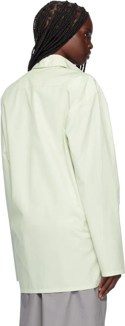 Rier Green Popeline Cotton Shirt In Linden Popeline