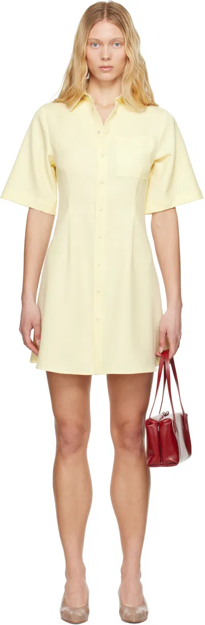 Ami Alexandre Mattiussi Ami Paris Pastel Yellow Wool Shirt Dress