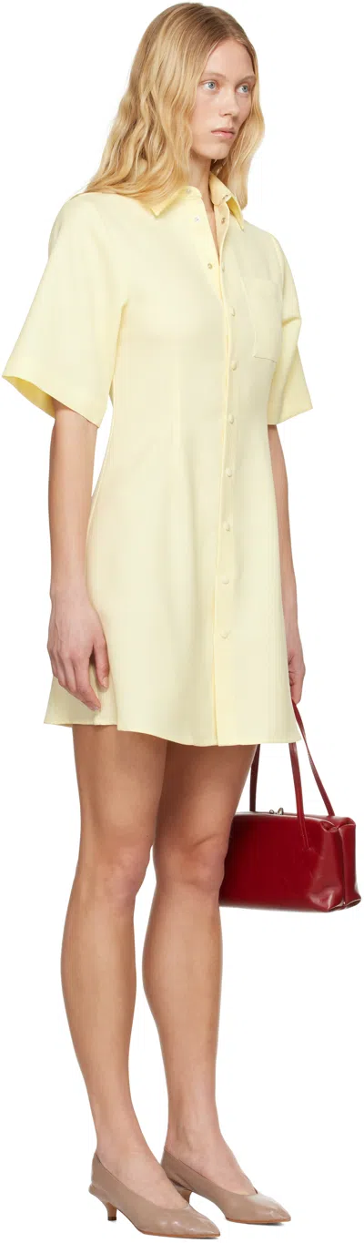 Ami Alexandre Mattiussi Ami Paris Pastel Yellow Wool Shirt Dress