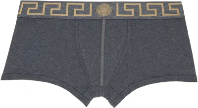 Versace Trio Of Cotton Boxer Shorts In Multicolor