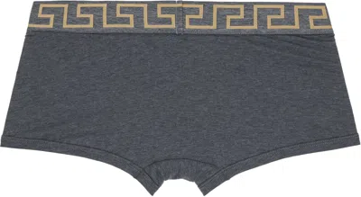 Versace Trio Of Cotton Boxer Shorts In Multicolor