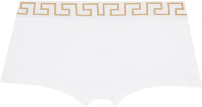 Versace Trio Of Cotton Boxer Shorts In Multicolor