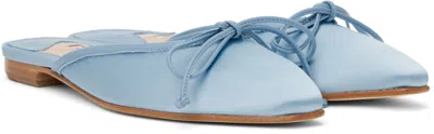 Manolo Blahnik Blue Ballerimu Slippers In Lblu(4535)