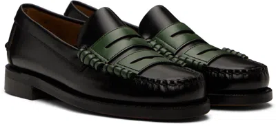Random Identities Black Sebago Edition Double Penny Dan Loafers In Green