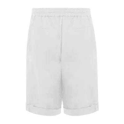 Alpha Studio White Linen Men's Short In White