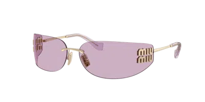 Miu Miu 0mu A51s Aube A51s Zvn90o Oro Pallido Sunglasses In Pink