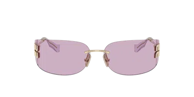 Miu Miu 0mu A51s Aube A51s Zvn90o Oro Pallido Sunglasses In Pink