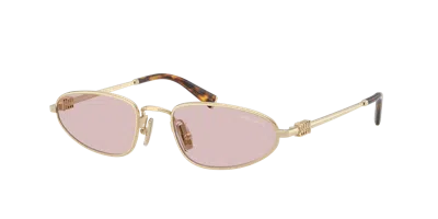Miu Miu Narrow Oval Sunglasses In Nude