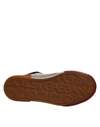 Dolce & Gabbana Multicolor Leather High Top Sneakers Shoes In Multicolor