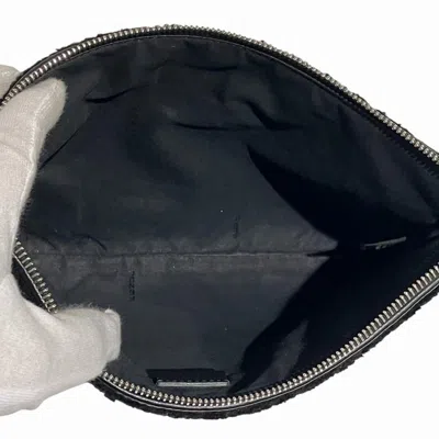 Pre-owned Fendi Black Fur Clutch Bag Pouch ()