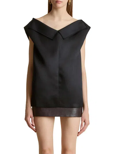 Khaite Silk Gazar Top In Black