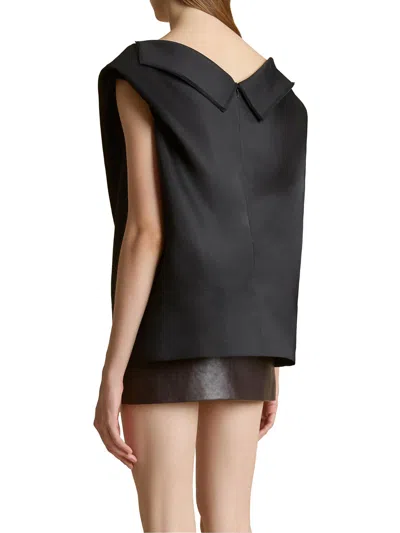 Khaite Silk Gazar Top In Black
