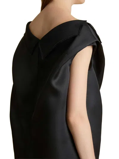 Khaite Silk Gazar Top In Black