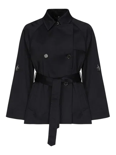 Fay Short Water-repellent Trench Coat In Blue