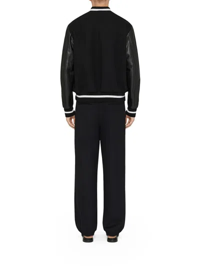 Givenchy Men Black Jacket With 4g Motif On Front In Wool And Tech Fabric Blend Man