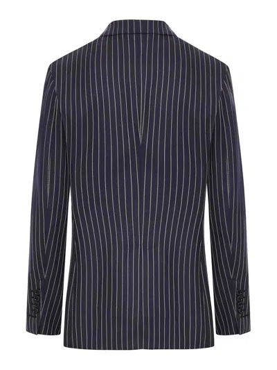 Tom Ford Barathea Striped Wool-blend Blazer In Blue