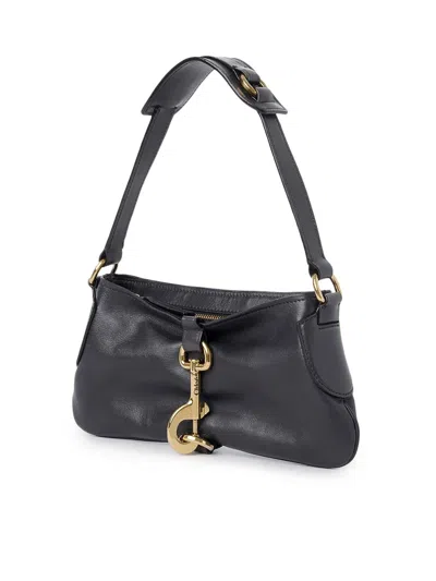 Chloé Kerala 25 Black Shoulder Bag In Navy Blue