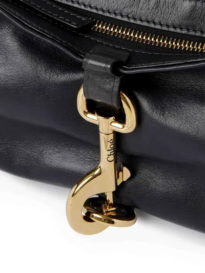 Chloé Kerala 25 Black Shoulder Bag In Navy Blue