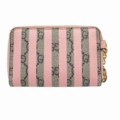 Pre-owned Gucci Beige Pink Pvc Coin Purse/coin Case () In Beige, Pink