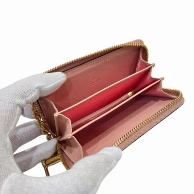 Pre-owned Gucci Beige Pink Pvc Coin Purse/coin Case () In Beige, Pink