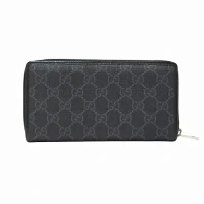Pre-owned Gucci Black Coated Canvas Long Wallet (bi-fold) ()