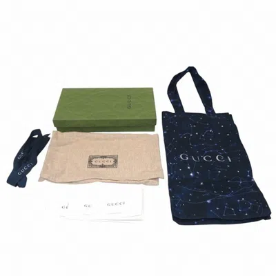 Pre-owned Gucci Black Coated Canvas Long Wallet (bi-fold) ()