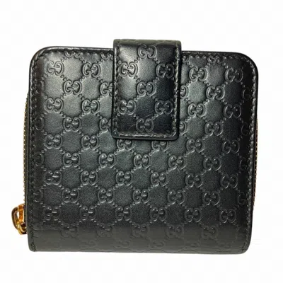 Pre-owned Gucci Black Leather Coin Purse/coin Case ()