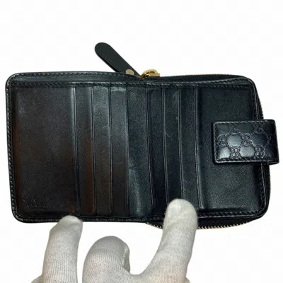 Pre-owned Gucci Black Leather Coin Purse/coin Case ()